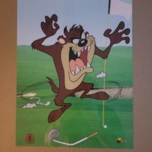 Taz Golf Sericel Looney Tunes/Warner Bros Studio W/COA